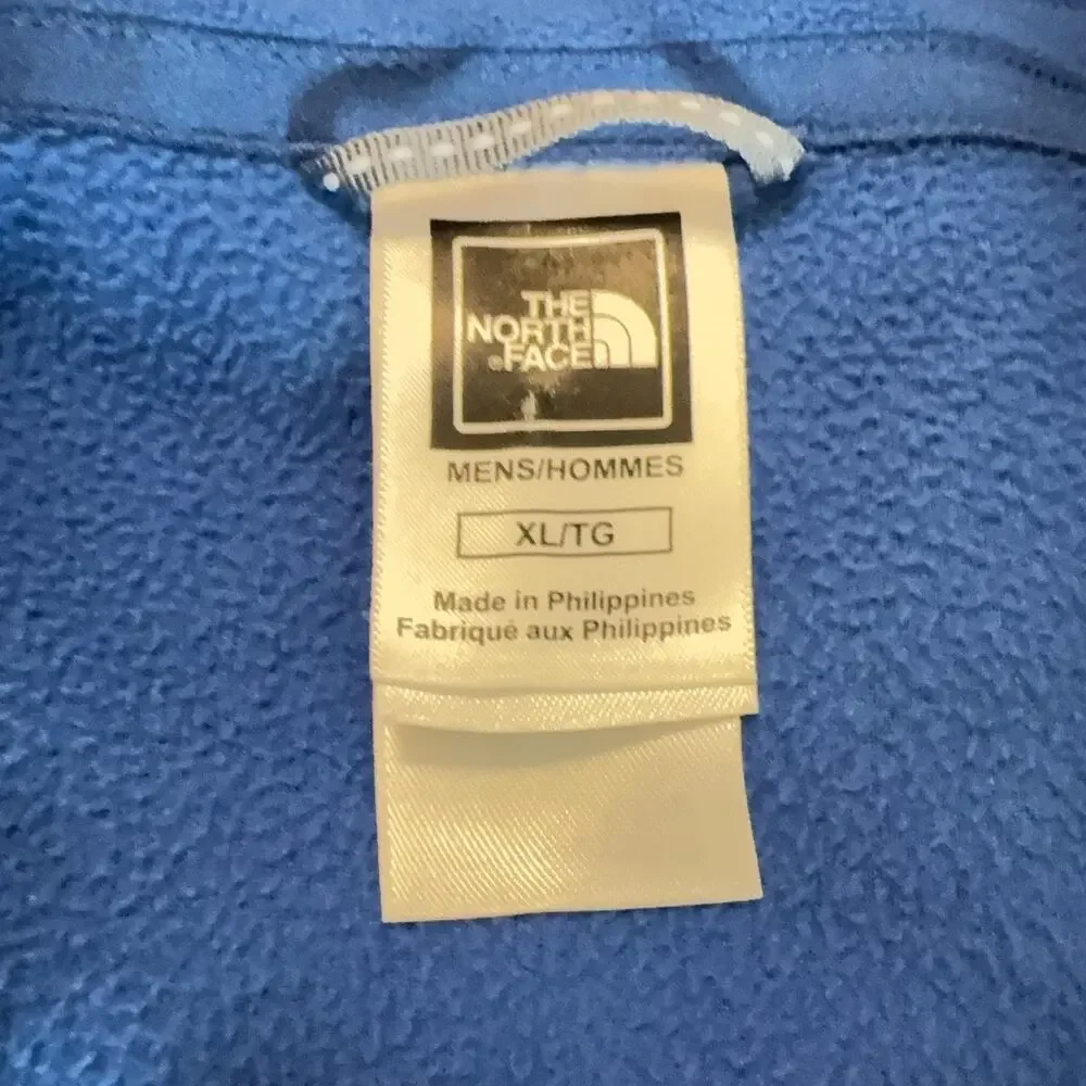 The North Face TKA 100 Fleece Pullover Mens XL Blue 1/4 Zip Hiking Lightweight